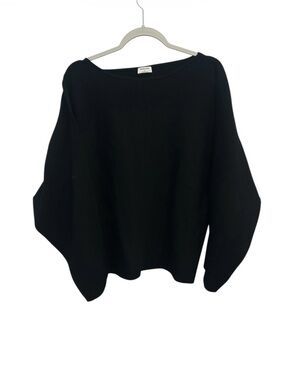 Babaton Aritzia Black Boatneck Sweater Women’s Size M Relaxed Sleeve